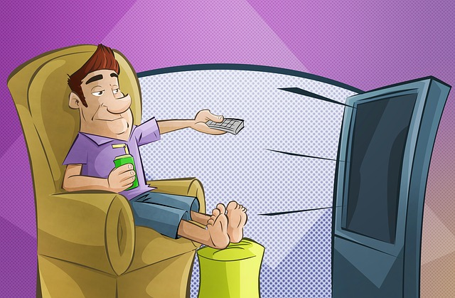 tv, man, couch