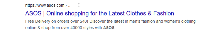 ASOS Meta Description