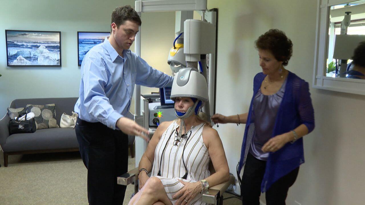 julie kabat going through a tms treatment