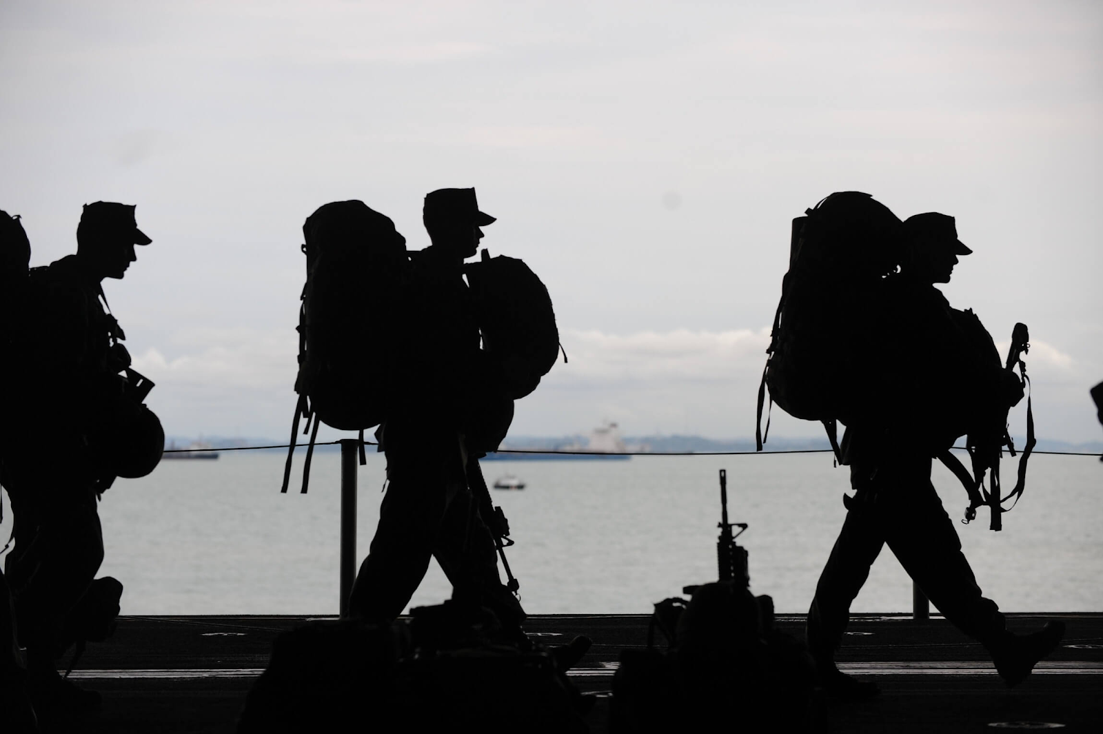 military men walking