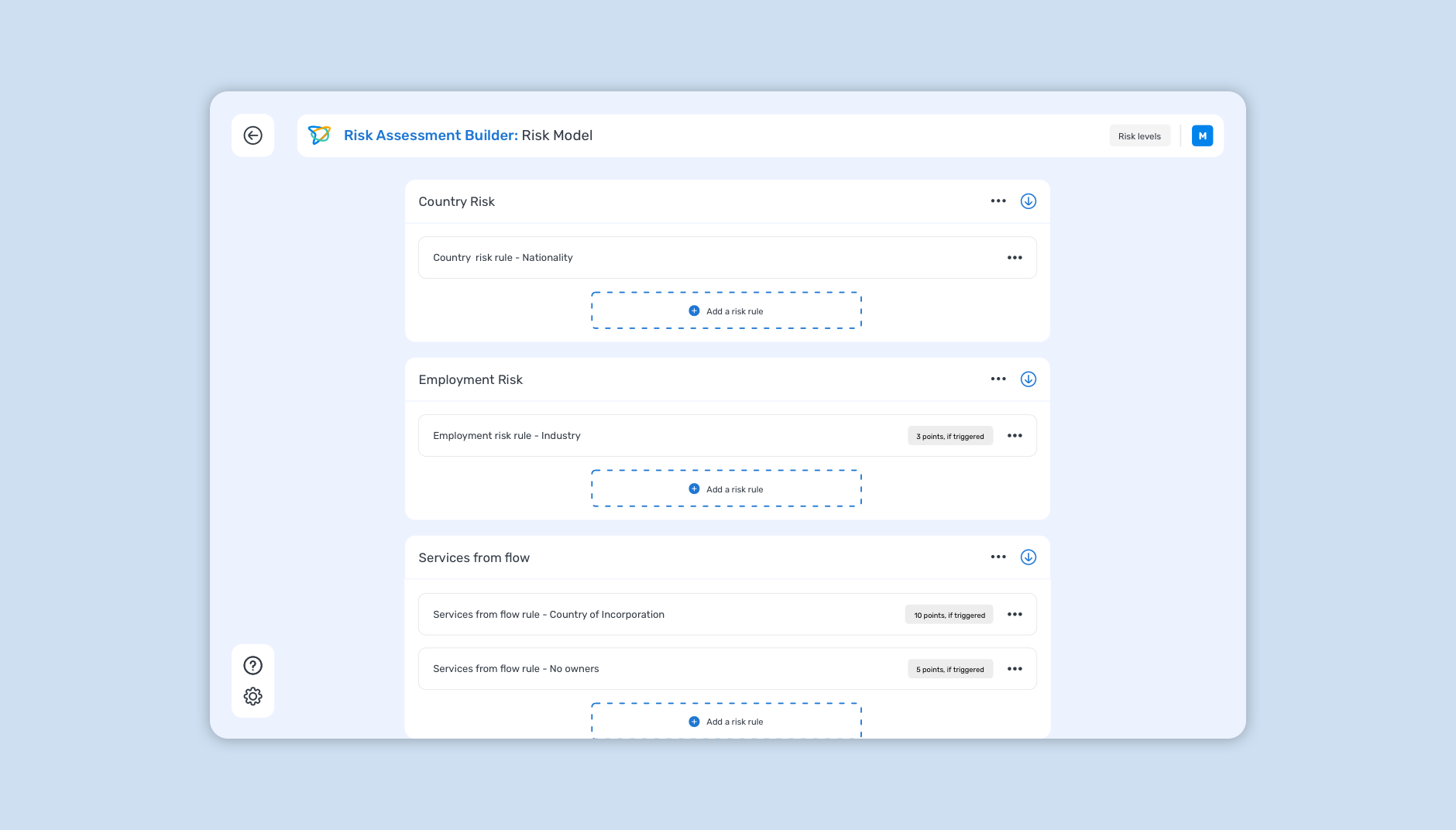 Risk Assessment Builder for Client Onboarding
