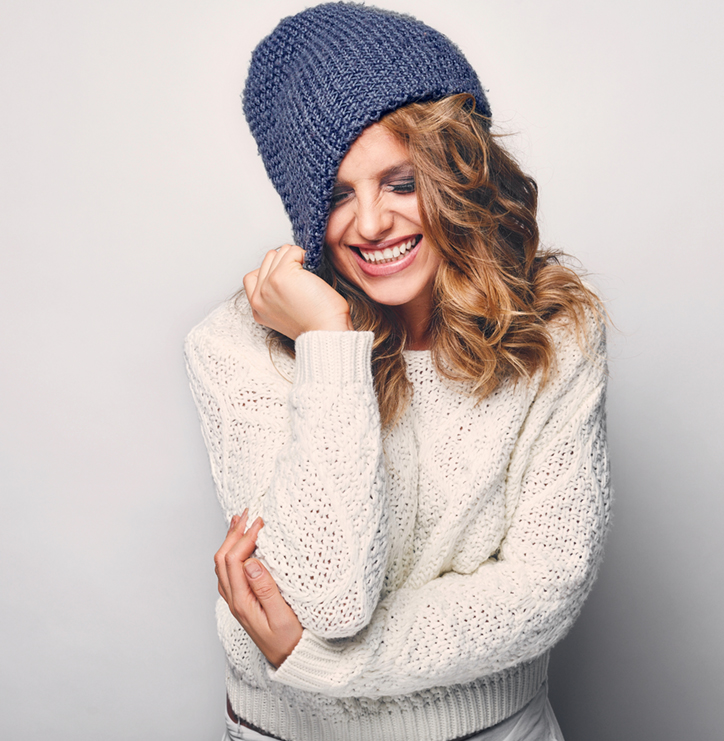 beautiful woman winter sweater