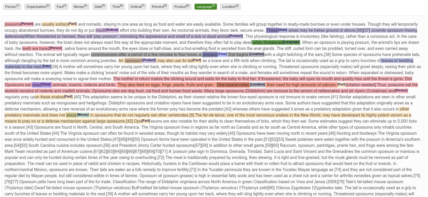 text named entity labeling