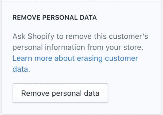 How to delete user data on Shopify