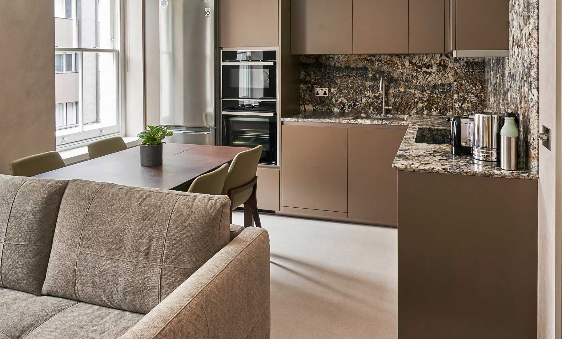 Fully equipped kitchen with space to host guests