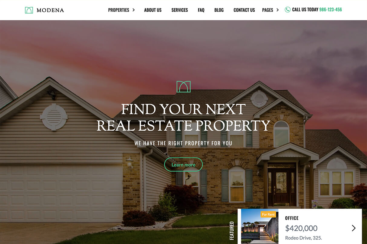 Modena Real Estate site Template
