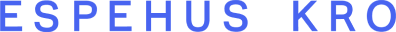 Espehus Kro word logo in blue