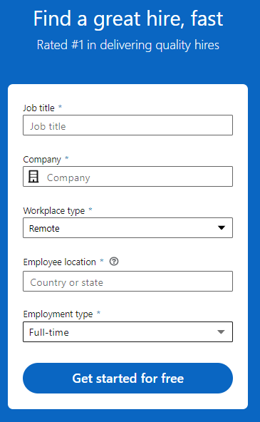 posting a job on Linkedin