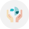 Graphic of two hands surrounding the Earth