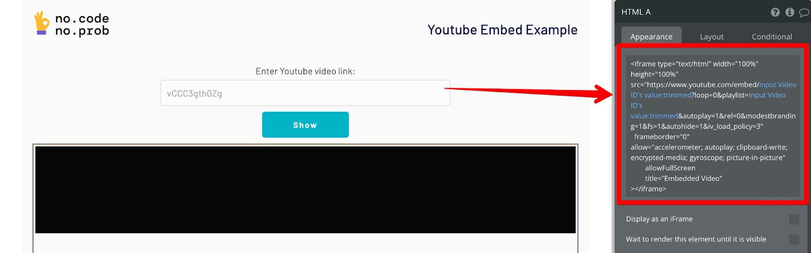 How to embed Youtube videos in Bubble apps