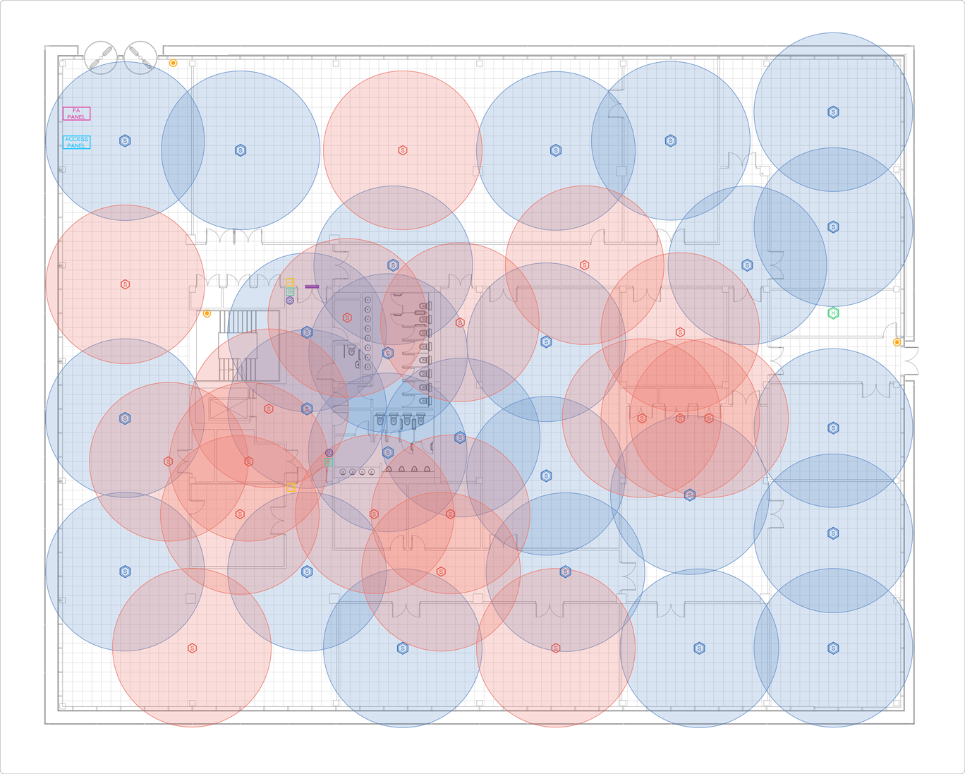 Coverage radius tool using Countfire