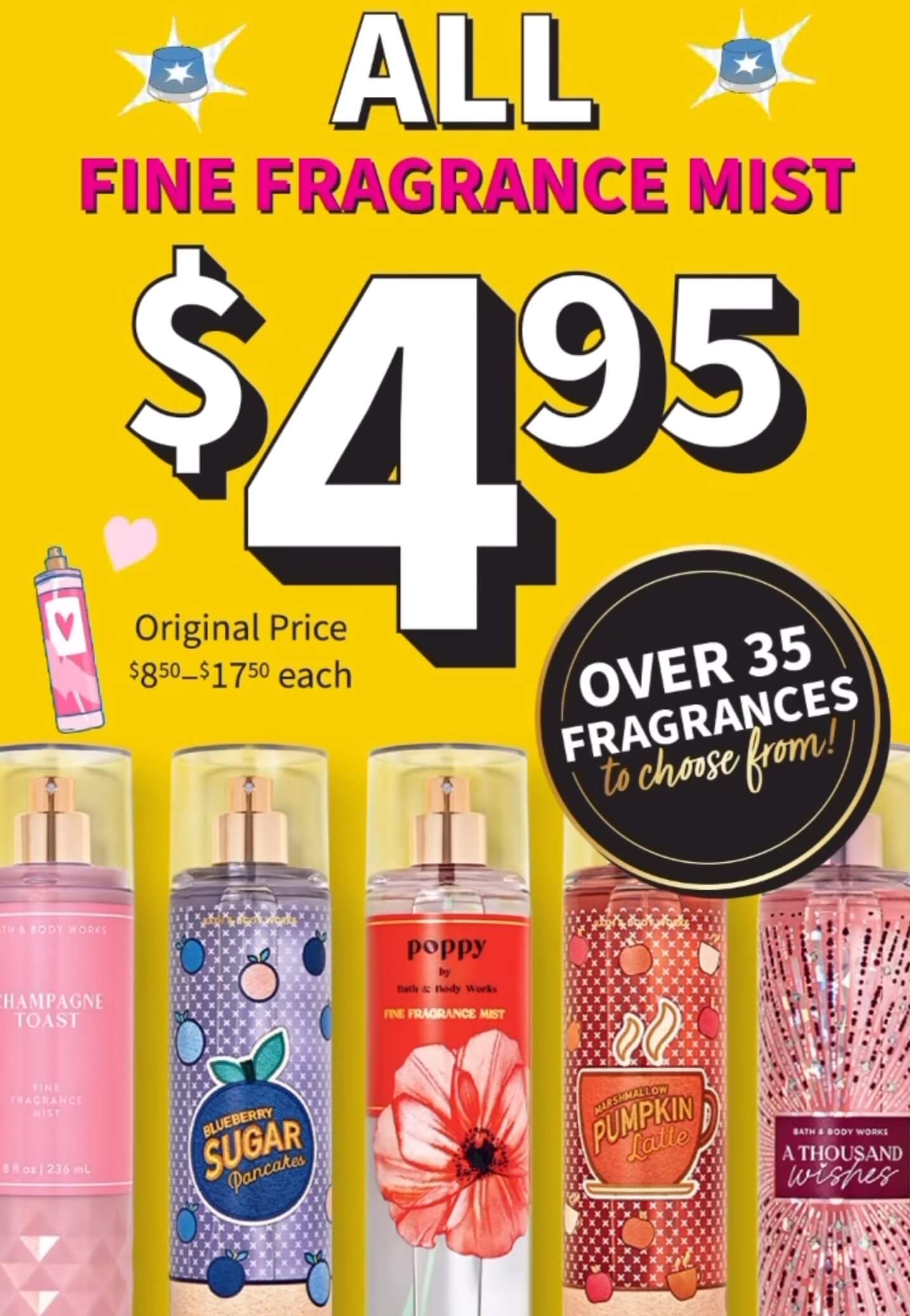 All Fine Fragrance Mists $4.95 poster