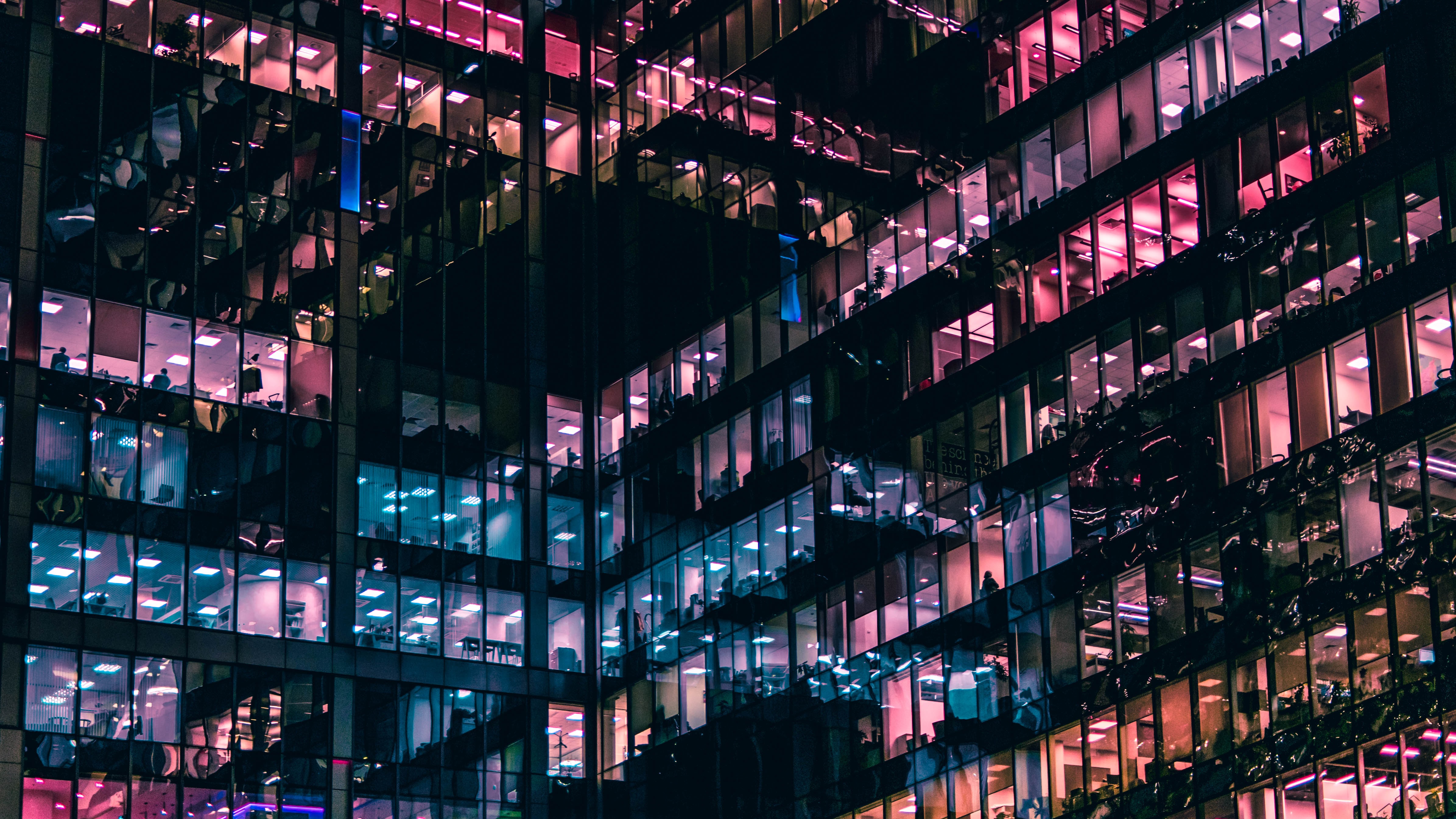 A building with glass on exterior