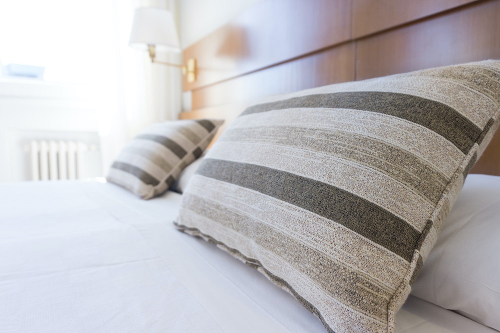 two pillows on bed