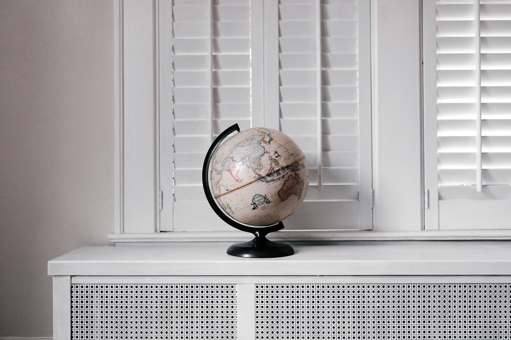 A globe on table