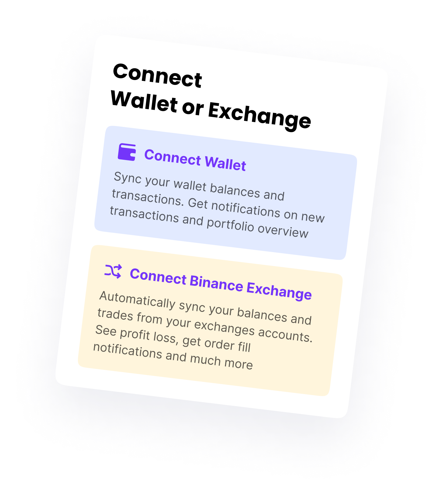 Wallet connection mockup