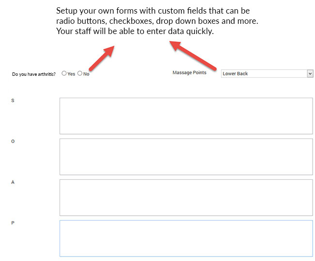 Screenshot of setting up forms for salon with custom feeds