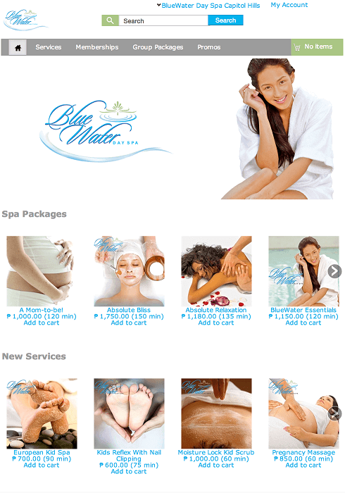 BlueWater Day Spa Webstore