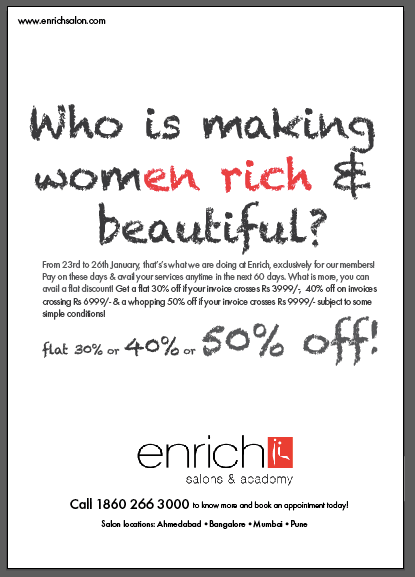 Enrich salon promotion banner