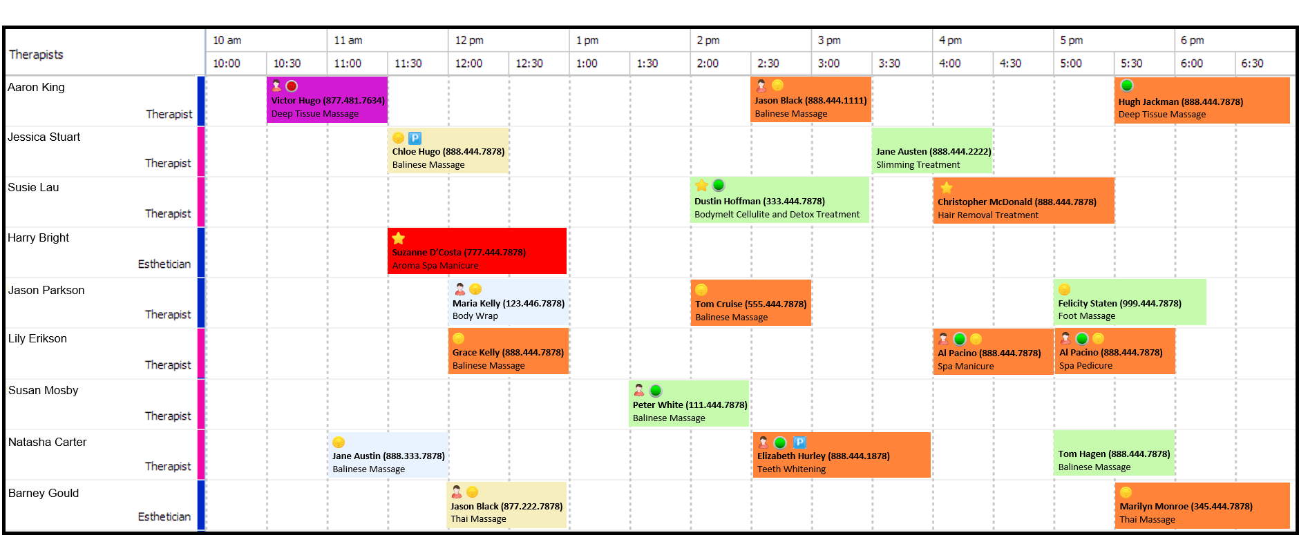 Print day schedule in appointment book