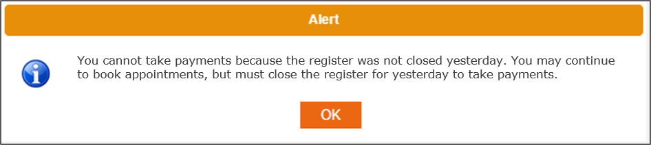 Take payment alert