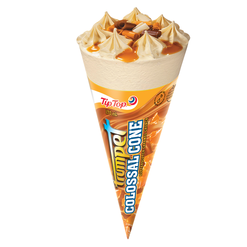 Tip Top Colossal Cone Butterscotch Caramel Crunch Ice Cream Tip Top