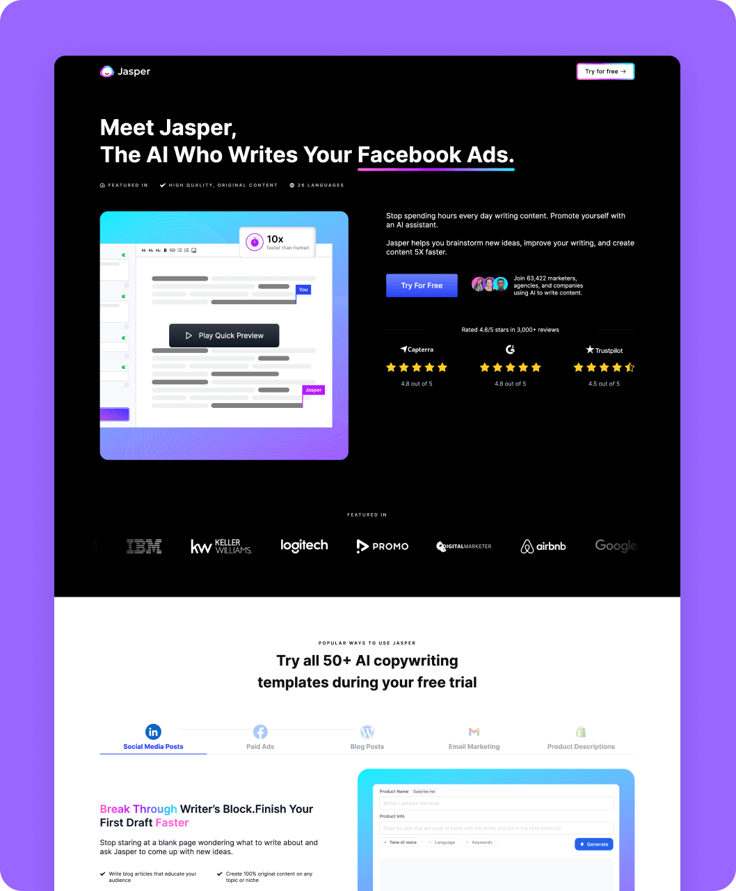 Screenshot from Flowout Webflow project for Jasper.