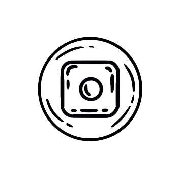 line drawn instagram logo in icon bubble