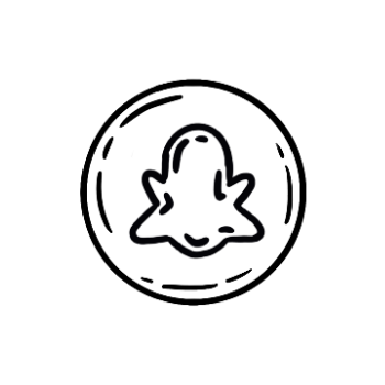 line drawn snapchat logo in icon bubble