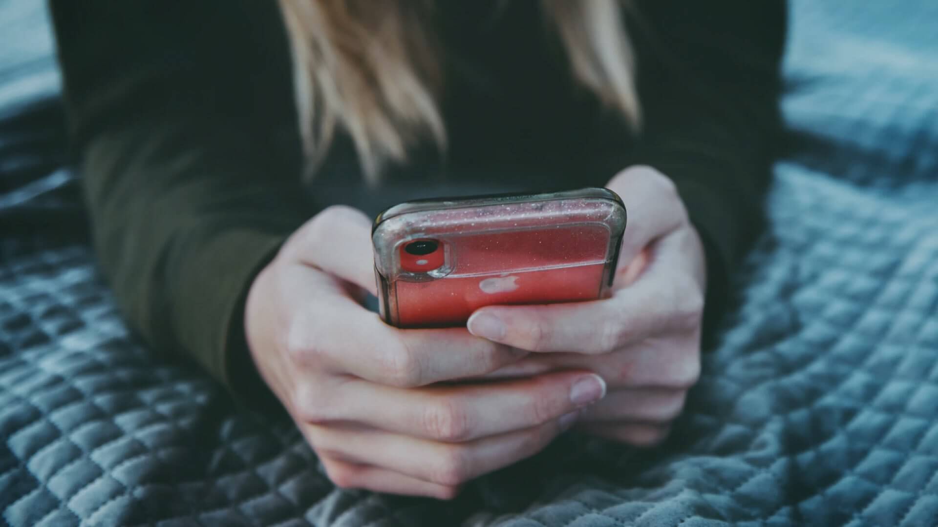 A girl using her smart phone