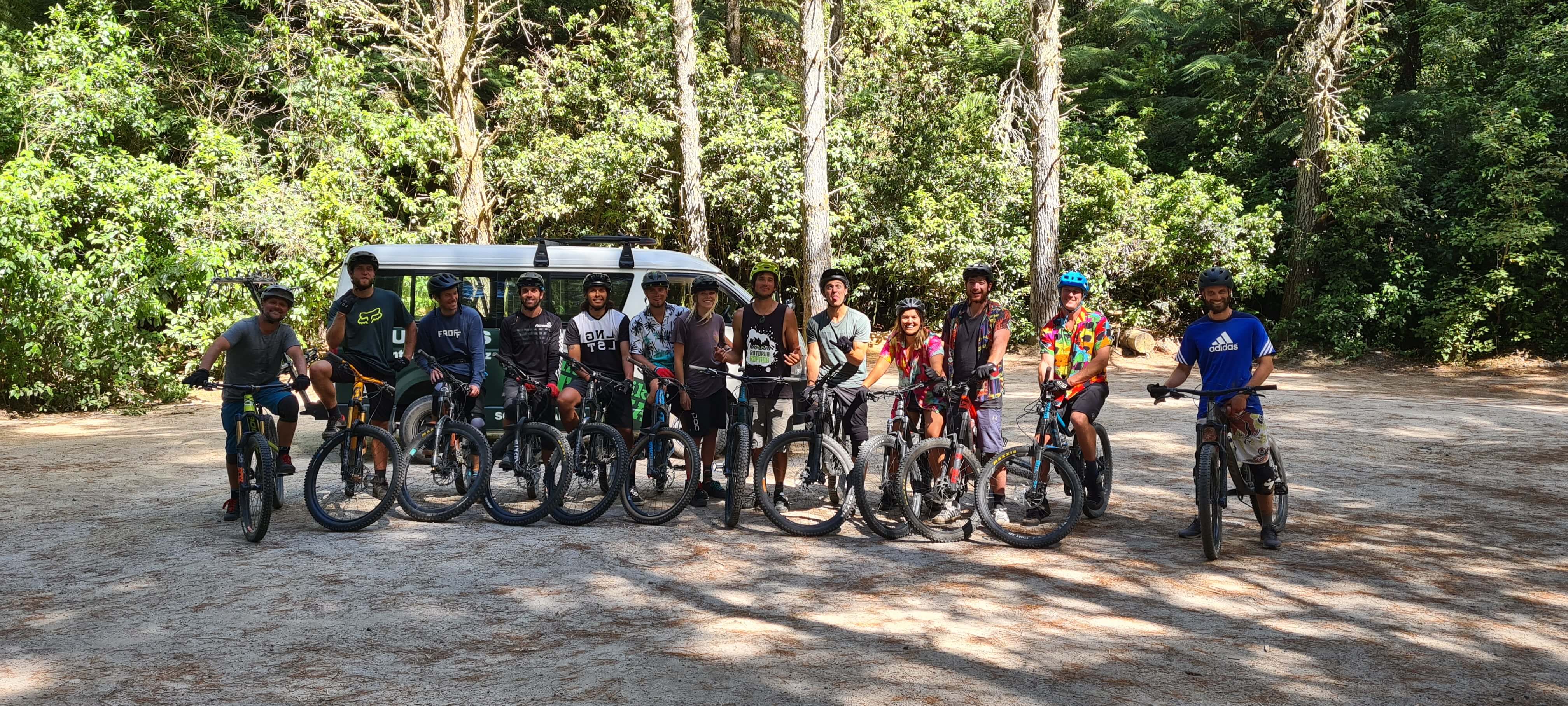 rotorua rafting crew mountain biking