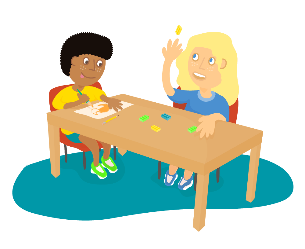 ActivePlay Education Children doing crafts illustration.