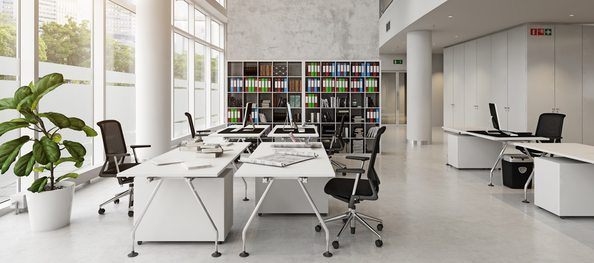 großes Büro einrichten