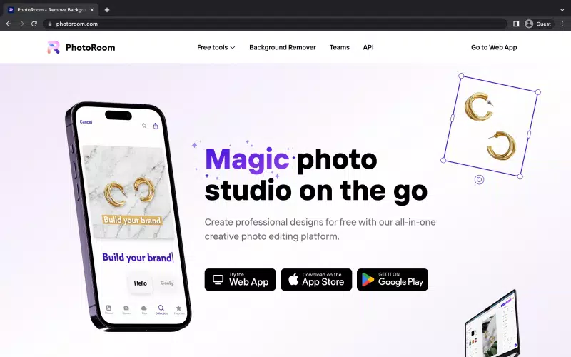 home Screen of PhtotRoom
