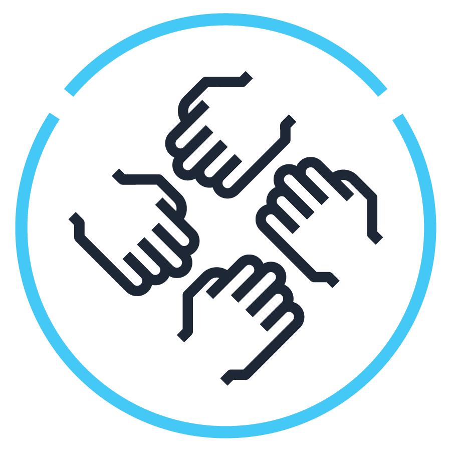 Icon - team hands fist-bumping