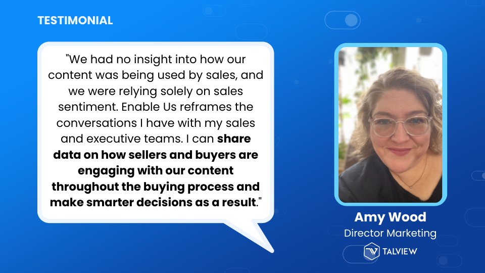 Talview testimonial highlights value of Enable Us for sales content management and insights