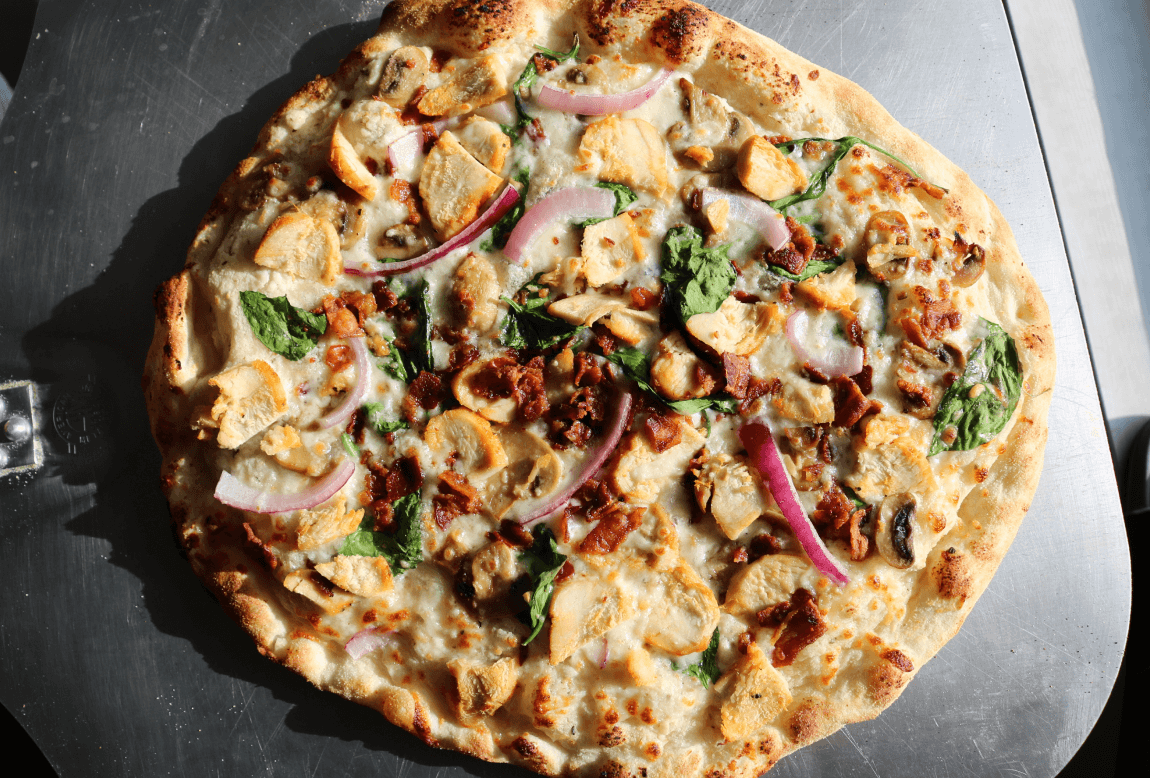A white pizza