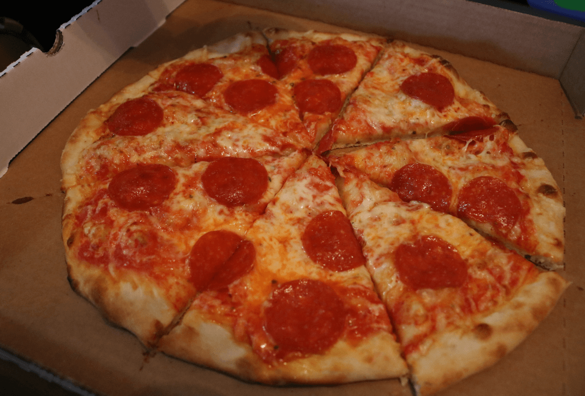 A cheese pizza