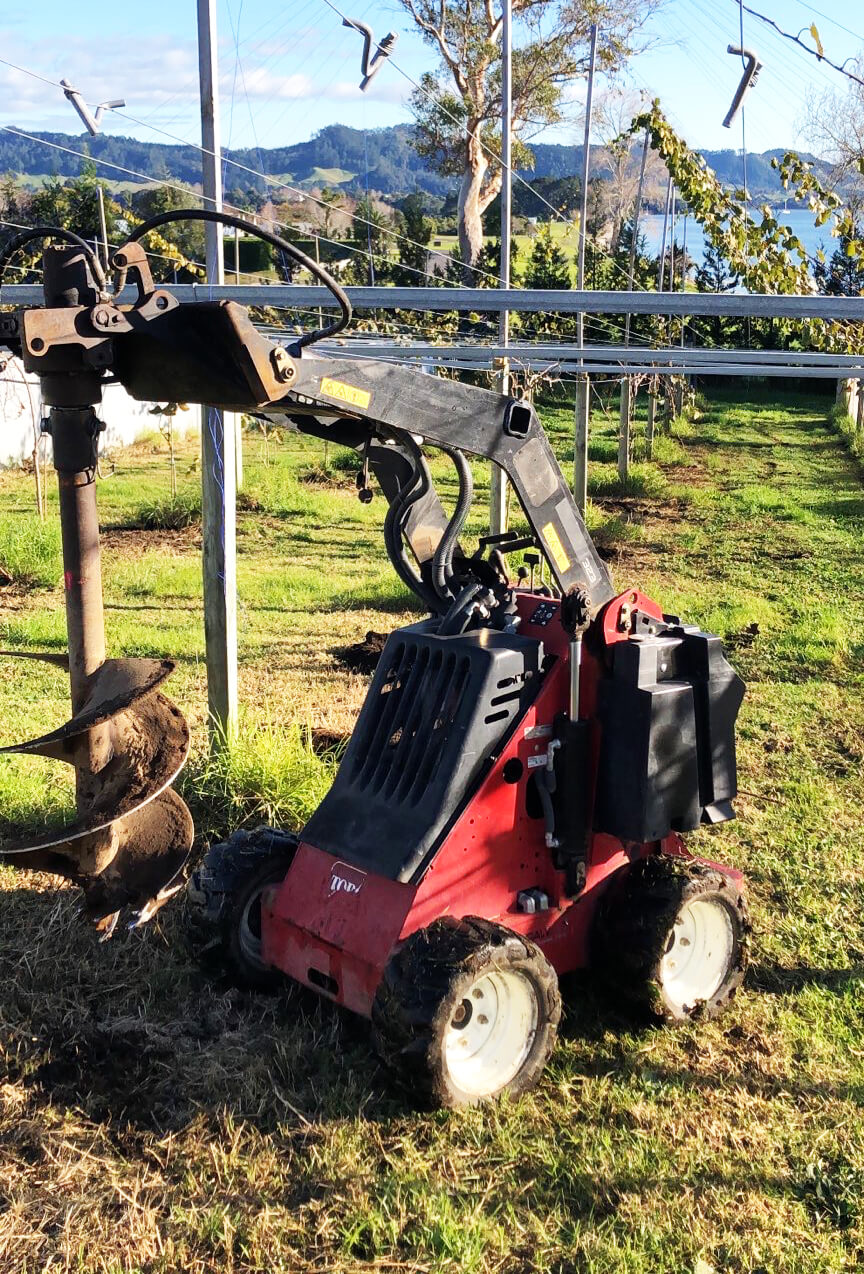 Two people working