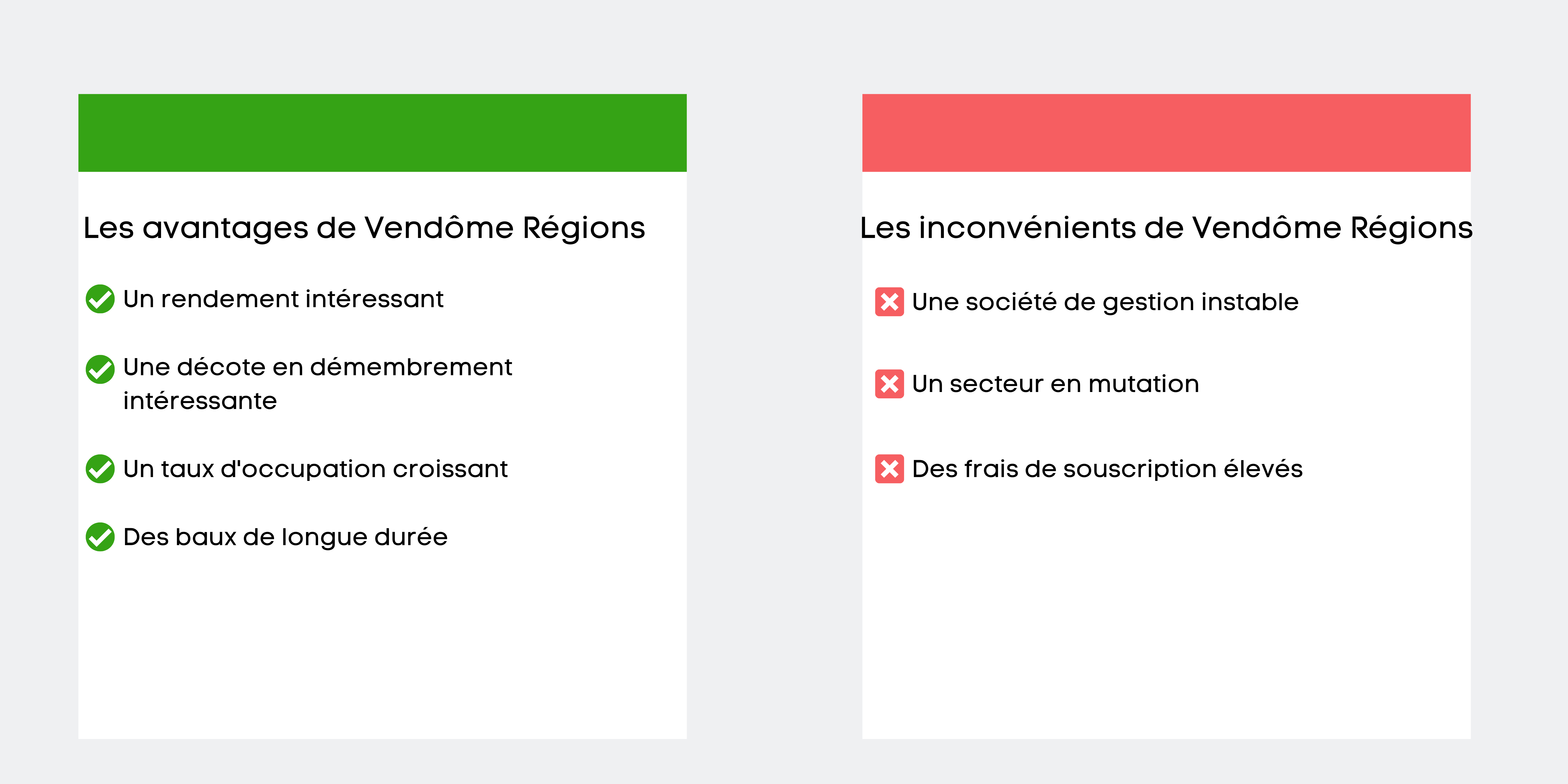 SCPI Vendôme Régions avantages et inconvénients