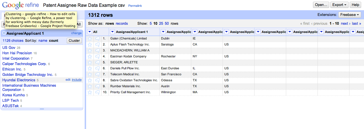 SORTING BY COUNT OPTION FROM GOOGLE (OPEN) REFINE
