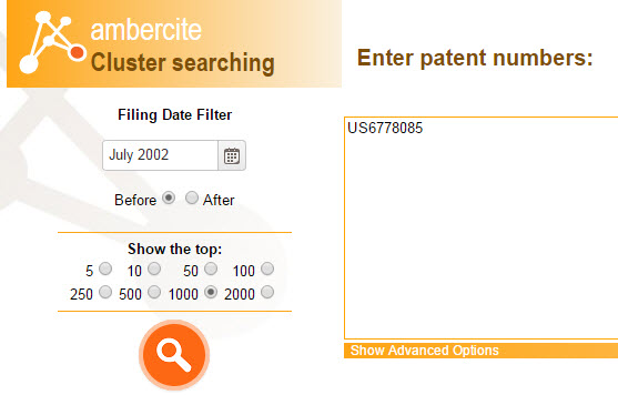 Ambercite Cluster searching feature. 