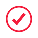 red checkmark