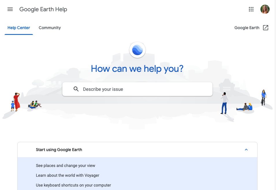 google earth support