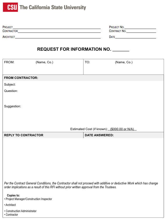 RFI template