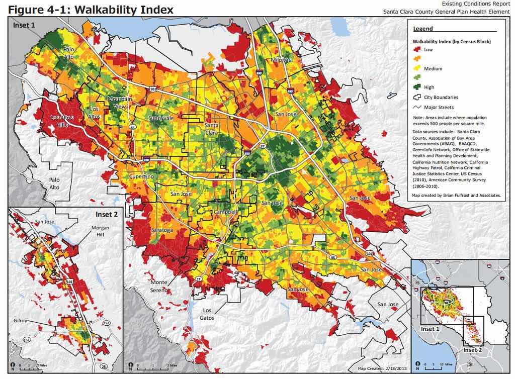 A walkability map