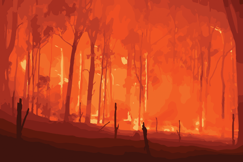 a wildfire destroying everything in its path