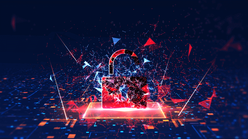 a digital lock being broken