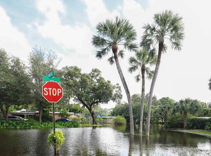 storm damage following a hurricane