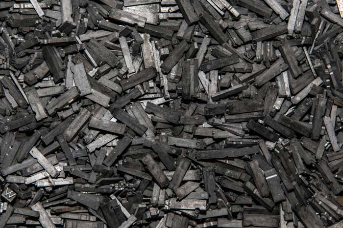 lead fragments in a large pile
